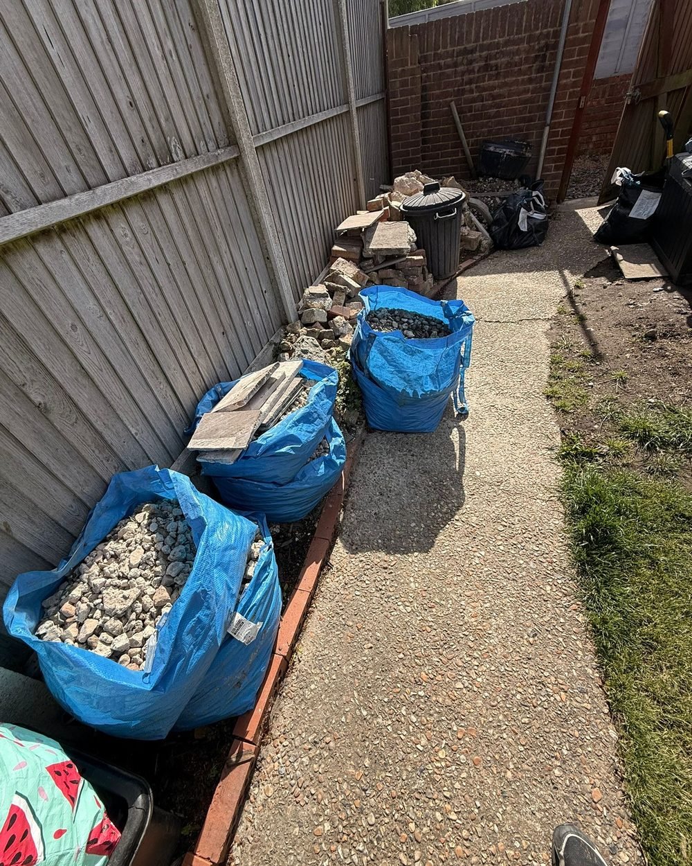 Garden and landscaping waste bagged for removal by Southeast Waste Solutions